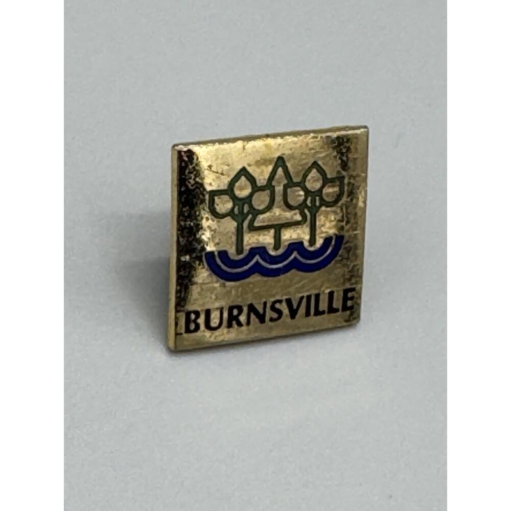 Burnsville Minnesota Squared Shaped Gold Colored Lapel Pin READ DETAILS